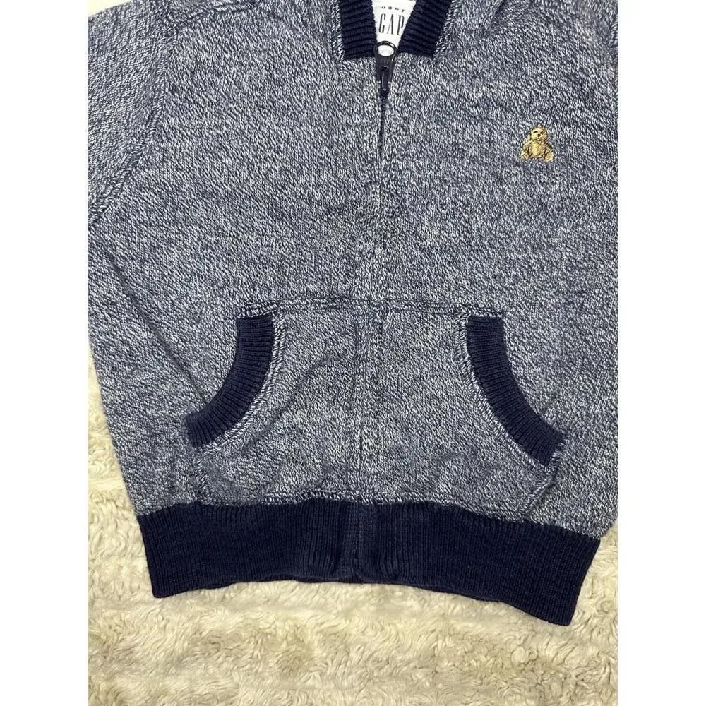 baby GAP classic blue cotton heather full zip hoodie/hooded jacket Size 3-6M